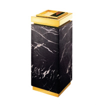 Marble and Stainless Steel Waste Bin for Lobby (YW0056)